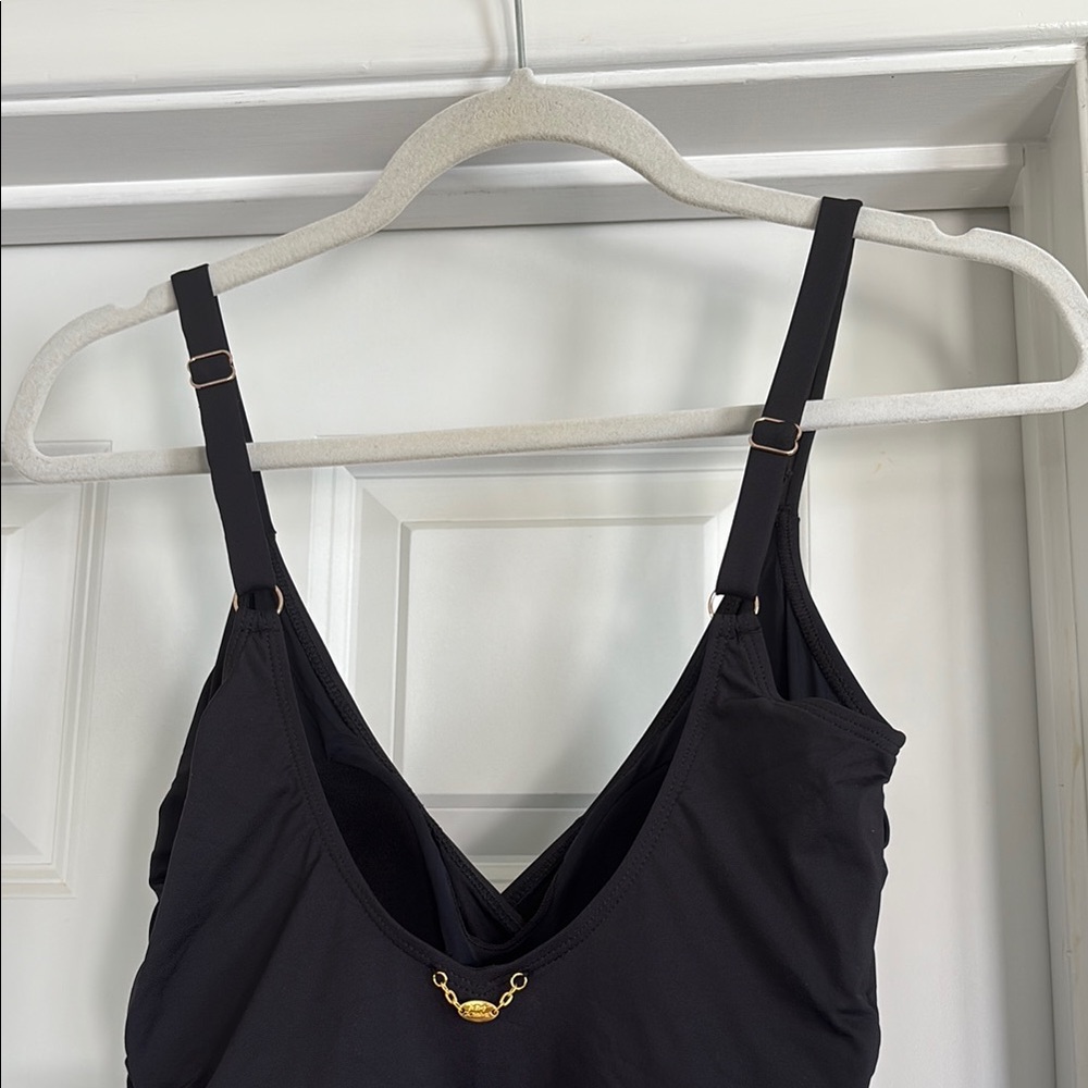 Betsey Johnson 1 Piece Swimdress NWT Black Sz S - Picture 3 of 7